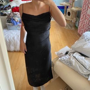 Zara satin effect backless maxi dress
